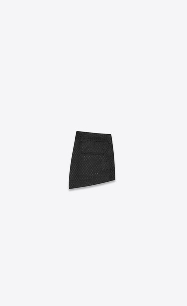 Mini shorts in lamé waffle fabric